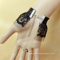 Imitation Leather Butterfly Crochet Lace Bracelet With Ring